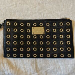 Michael Kors Black Leather Wristlet